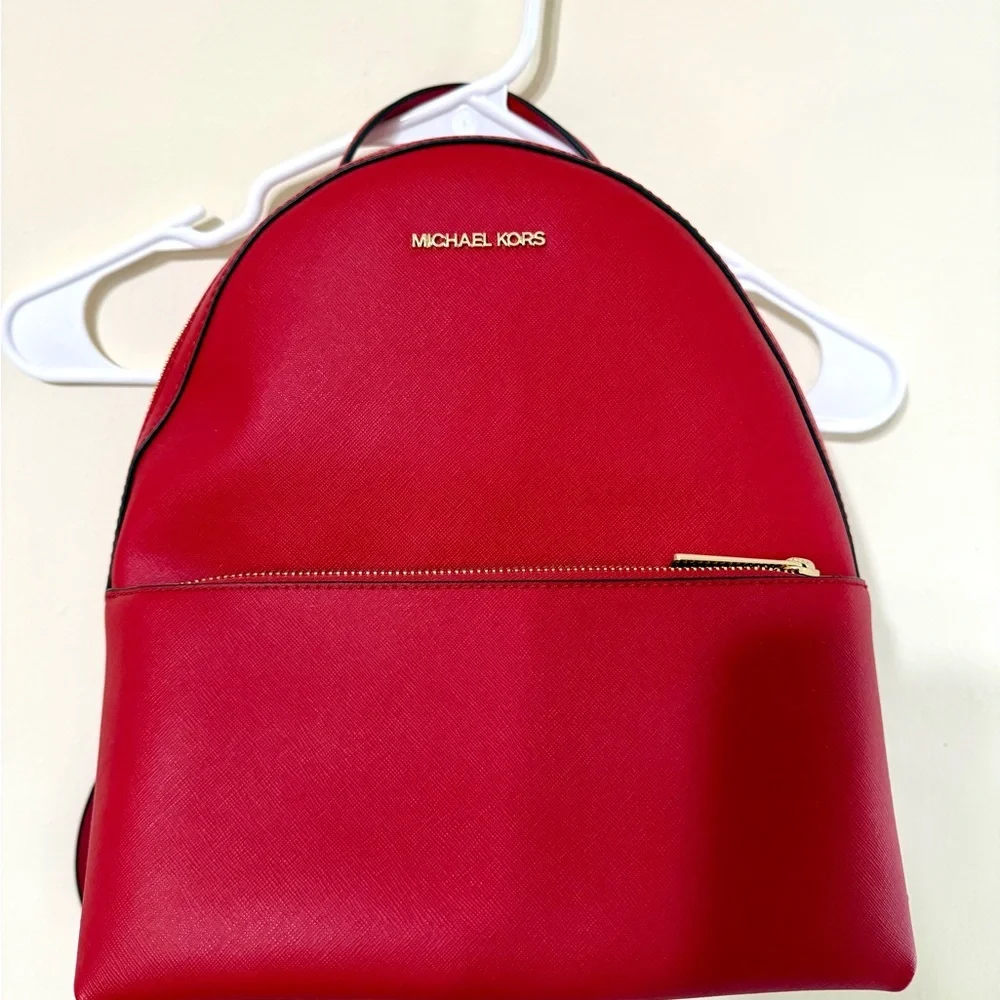 Michael Kors Red Saffiano Leather Mini Backpack